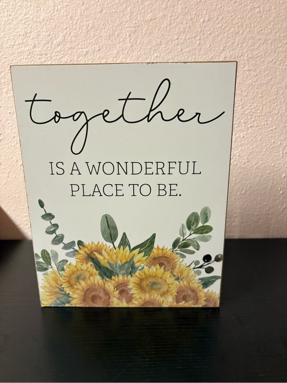 Rustic Sunflower Wood Box Sign Together Is A Wonderful Place Decor